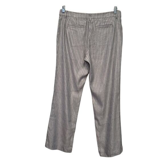 J.Jill Coastal Graphite Gray Mid-Rise Linen Blend Stretch Pinstripe Pants Sz‎ 10 - Picture 4 of 11